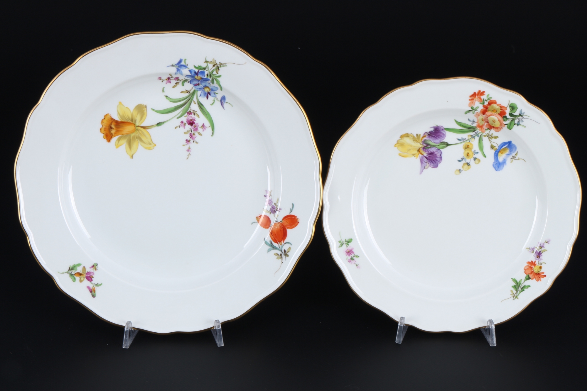 Meissen Blume 5 große Speiseteller und 5 mittlere Teller 1.Wahl, large and small dining plates, - Image 4 of 7