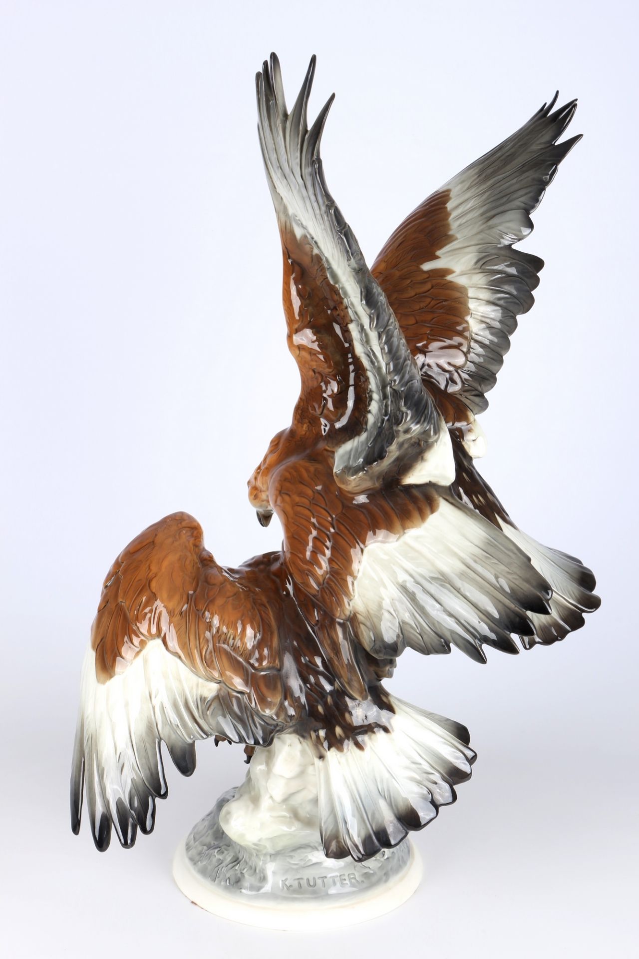 Hutschenreuther riesiger Steinadler / Adlerpaar H 64 cm, porcelain golden eagle, - Image 3 of 6