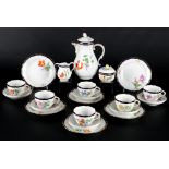 Meissen kobaltblauer Rand und Blume Kaffeeservice für 6 Personen, coffee service for 6 pers.,