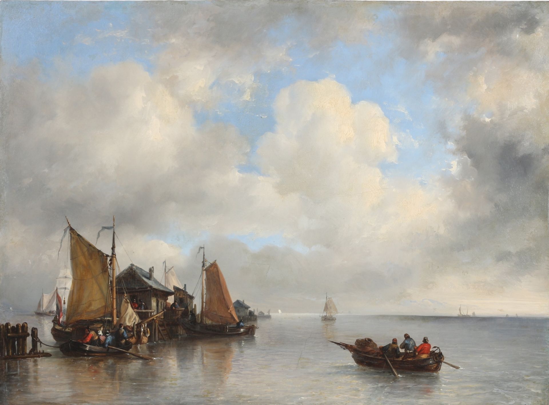 Louis Johan Hendrik Meijer / Meyer (1809-1866) Seeszene mit Fischerbooten 1841, sea scene,