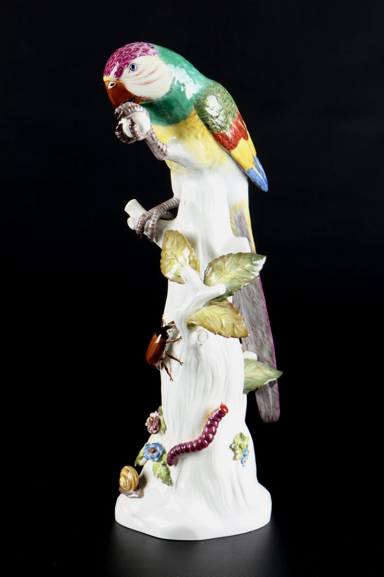 Meissen Papagei auf Baumstumpf 1.Wahl, parrot on tree trunk, - Image 2 of 7