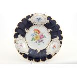 Meissen kobaltblaue Prunkschale mit Blumen 1.Wahl, splendor bowl,