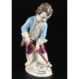 Meissen Gärtnerkind mit Hacke 1.Wahl, gardeners child with hoe,