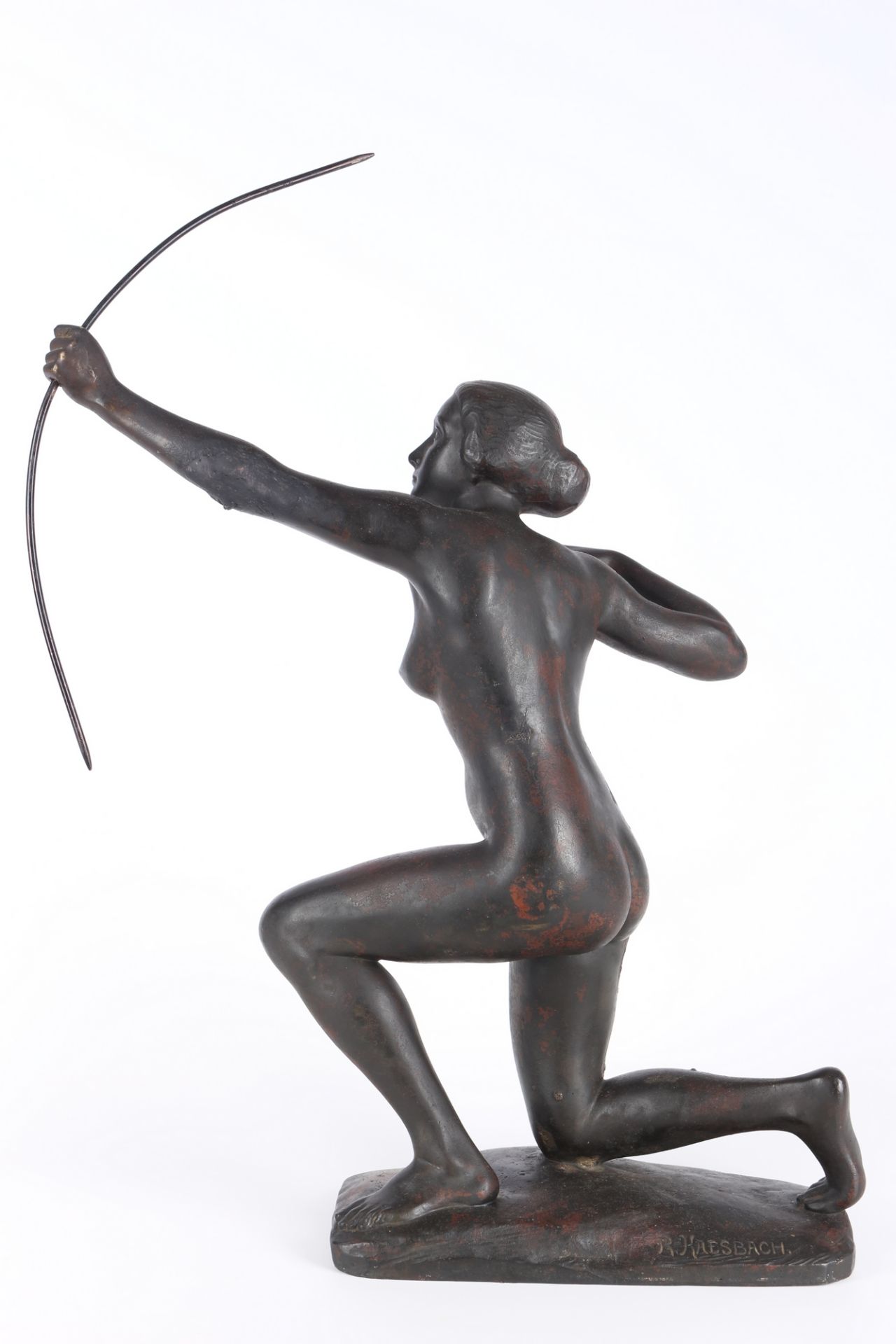 Rudolf Kaesbach (1873-1955) Bronze kniende Amazone mit Bogen, kneeling amazon with bow, - Image 3 of 7