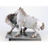 Karlsruhe Majolika Pferde im Spiel, terracotta horse sculpture,