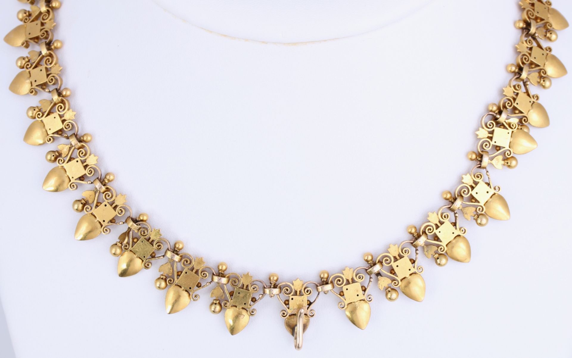750 Gold Collier Antikschmuck 19. Jahrhundert, 18K gold necklace 19th century,