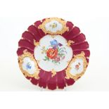 Meissen purpur Prunkschale mit Blumenmalerei 1.Wahl, splendor bowl,