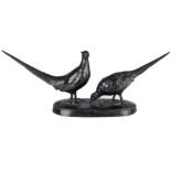 Otto Poertzel (1876-1963) Bronze Fasanenpaar, pair of bronze pheasants,
