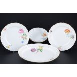 Meissen Blume 3 große Schalen und große Platte 1. Wahl, large bowls and large platter,