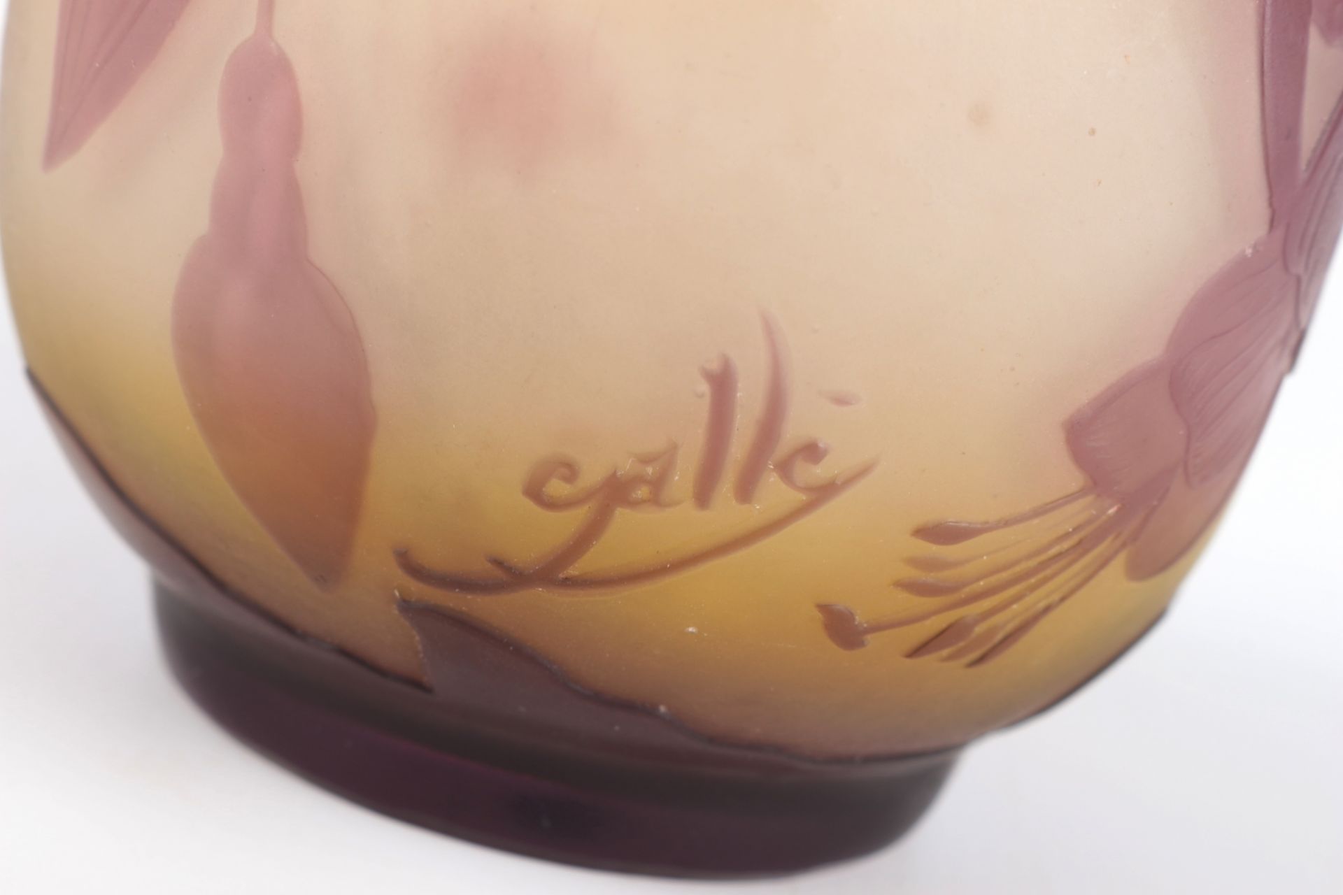 Emile Galle (1846-1904) Jugendstil Vase, french art nouveau glass vase, - Bild 5 aus 6