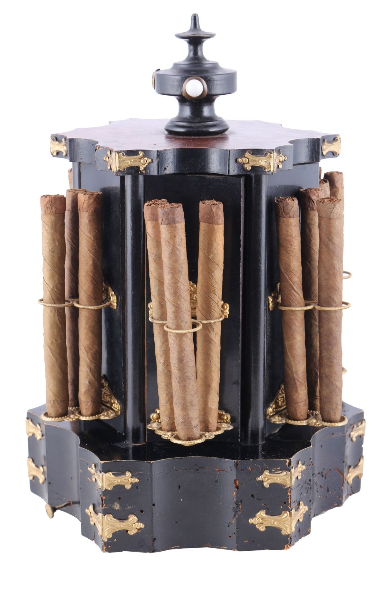 Biedermeier Zigarren-Karussell mit Spieldose 19. Jahrhundert, napoleon III cigar carousel with music