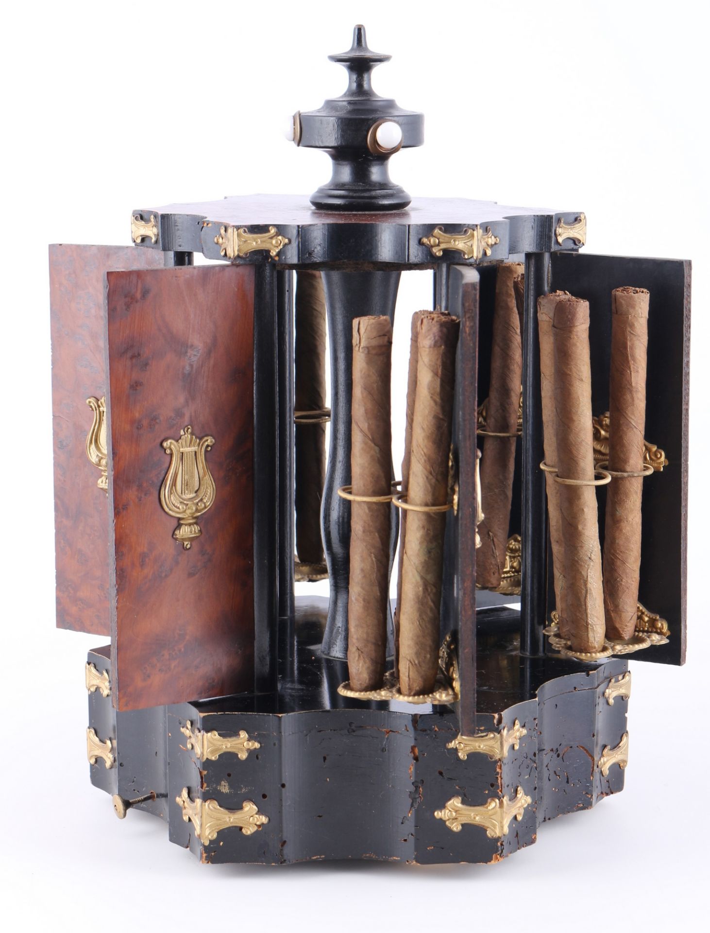 Biedermeier Zigarren-Karussell mit Spieldose 19. Jahrhundert, napoleon III cigar carousel with music - Bild 3 aus 5