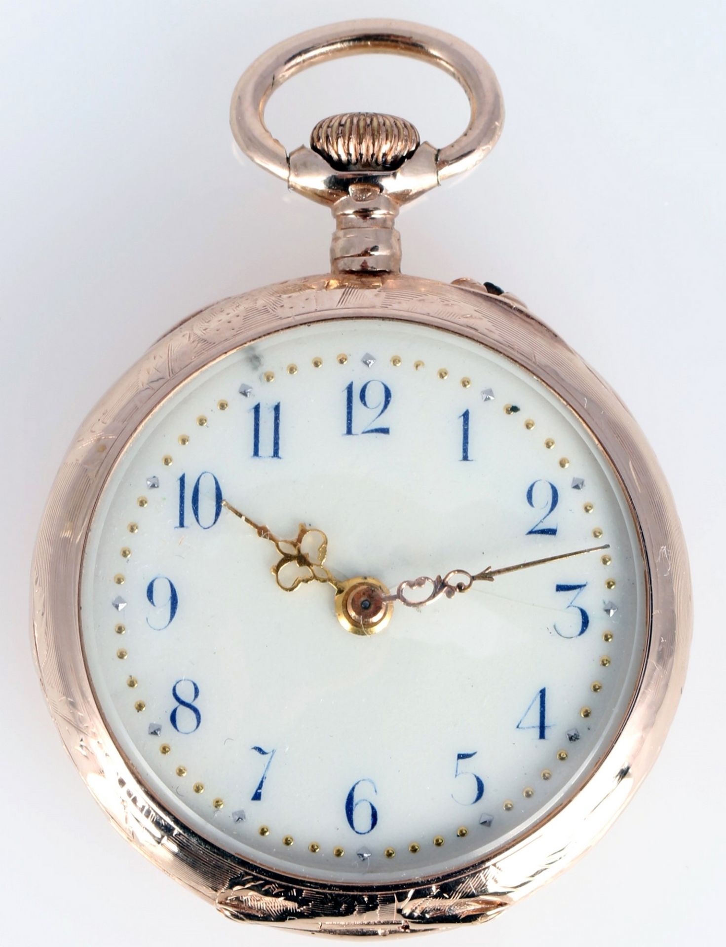 585 Gold Damen Taschenuhr, 14K gold pocket watch art nouveau,