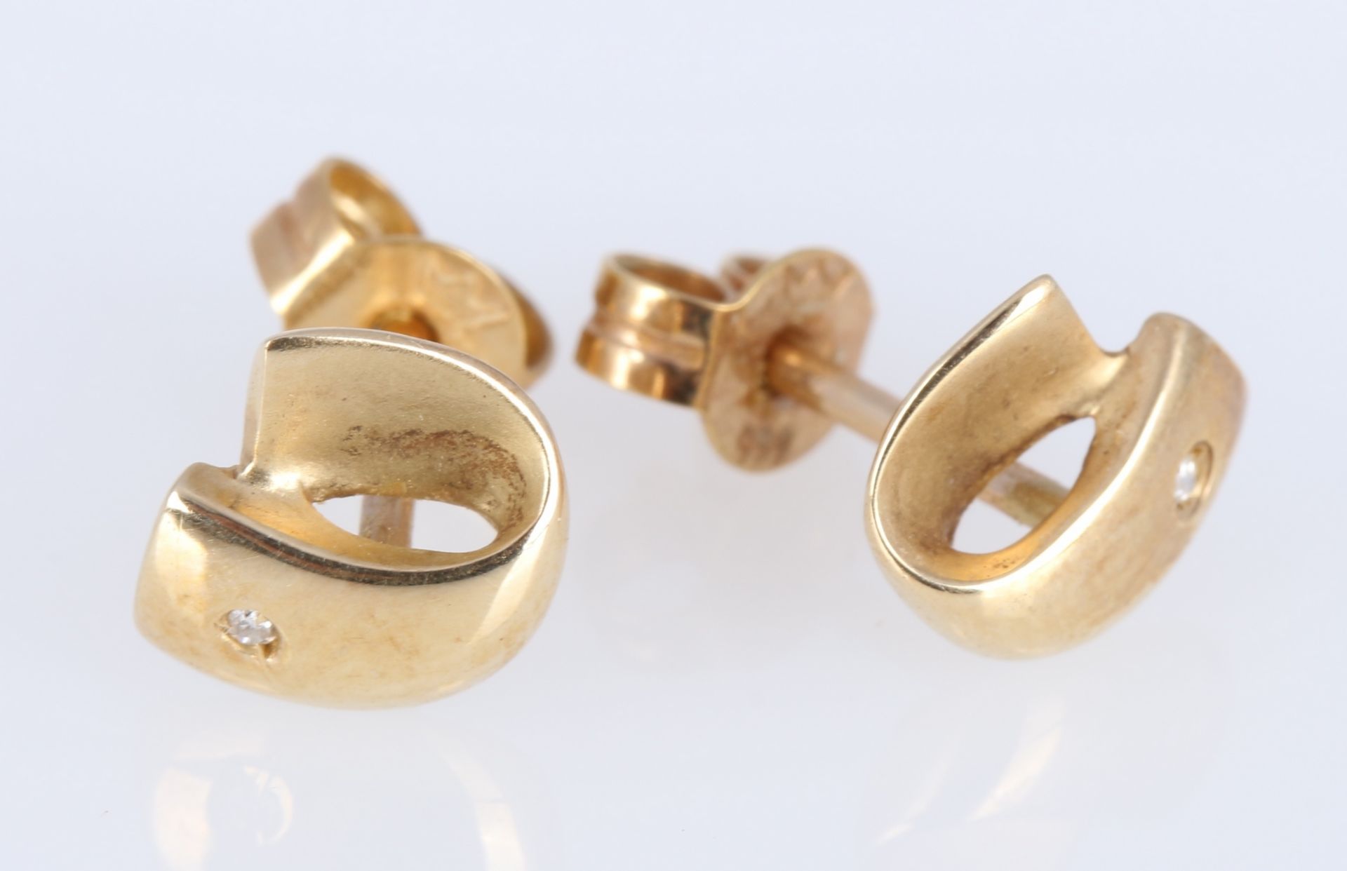 585 Gold Ohrstecker mit Brillanten, 14K gold diamond ear studs,