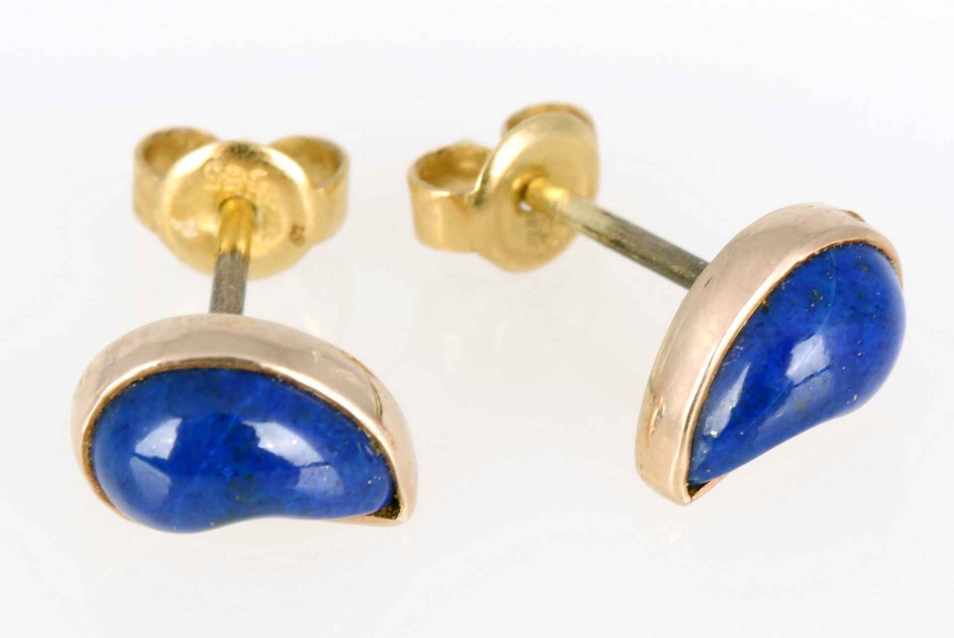 585 Gold Lapislazuli Ohrstecker, 14K gold lapislazuli ear studs,