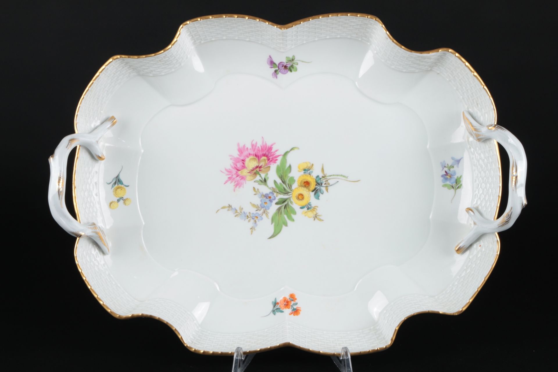 Meissen Blume große Henkelplatte, handled tray, - Bild 2 aus 4