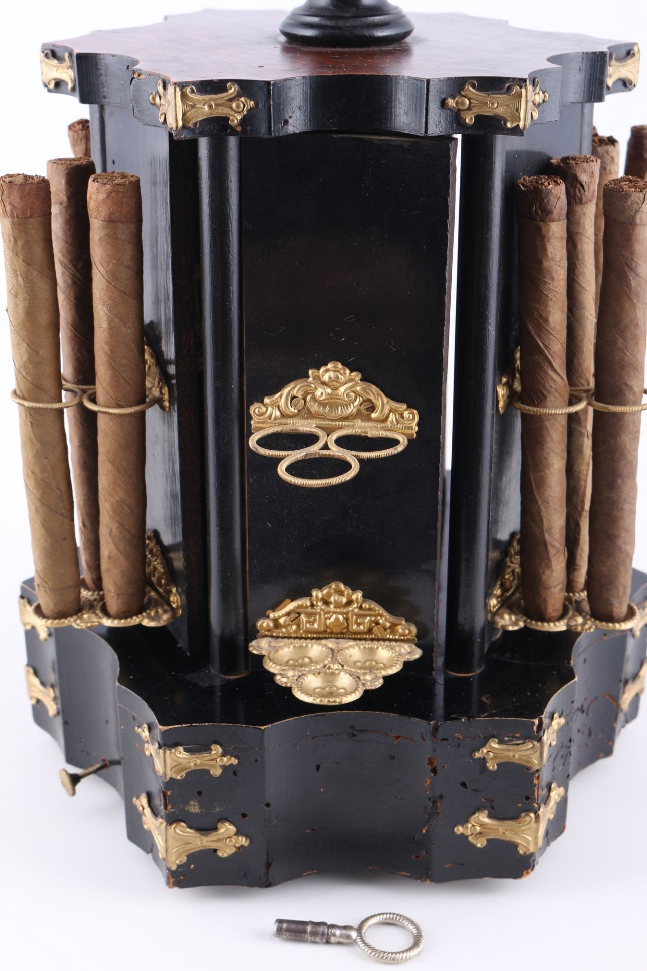 Biedermeier Zigarren-Karussell mit Spieldose 19. Jahrhundert, napoleon III cigar carousel with music - Bild 5 aus 5