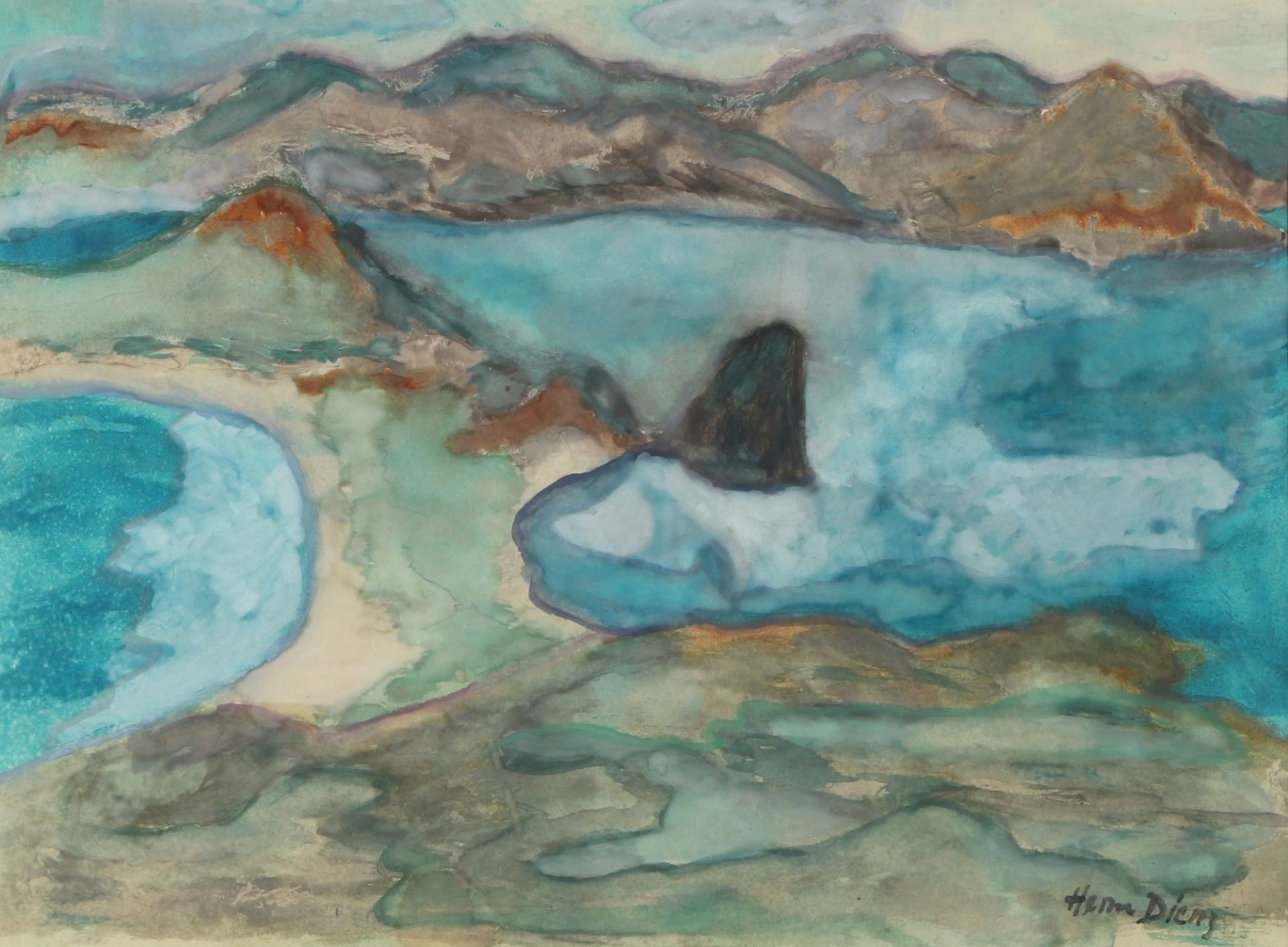 Herm Dienz (1891-1980) Meereslandschaft, seascape, - Bild 2 aus 4