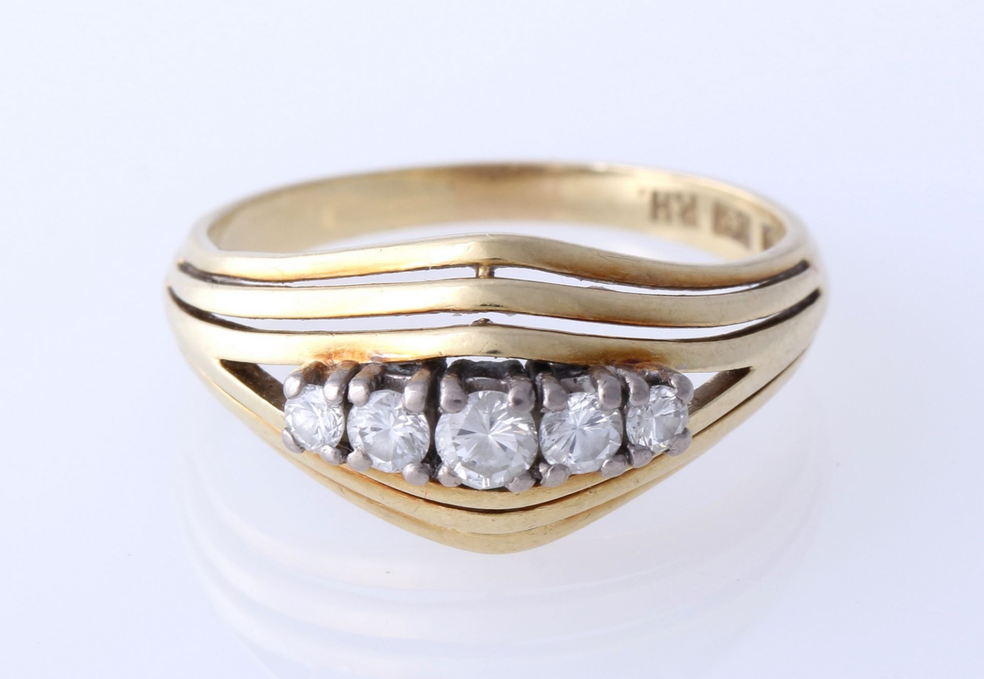 585 Gold Ring mit 5 Brillanten 0,42ct, 14K diamond gold ring,