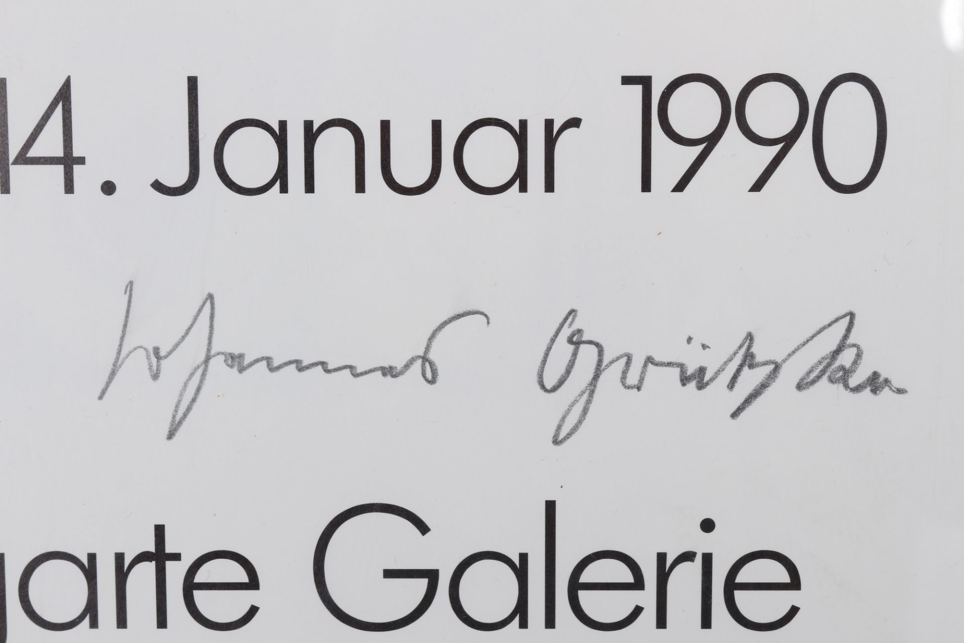 Johannes Grützke (1937-2017) signiertes Ausstellungsplakat 1989-1990 Samuelis Baumgarte Galerie, - Bild 3 aus 3