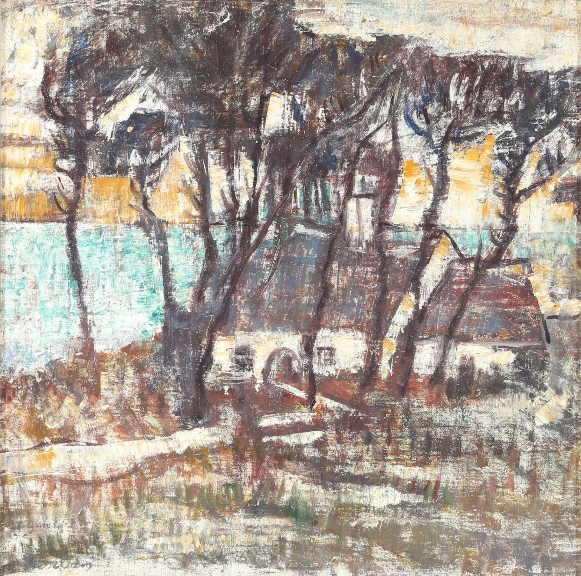 Franz Deselaers (1912-1989) Winterlandschaft, winter landscape,