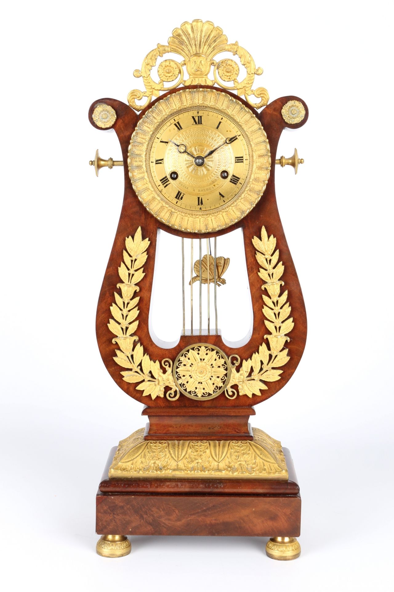 Lyra-Pendule / Kaminuhr, Frankreich um 1820, french lyra mantel clock ca.1820,