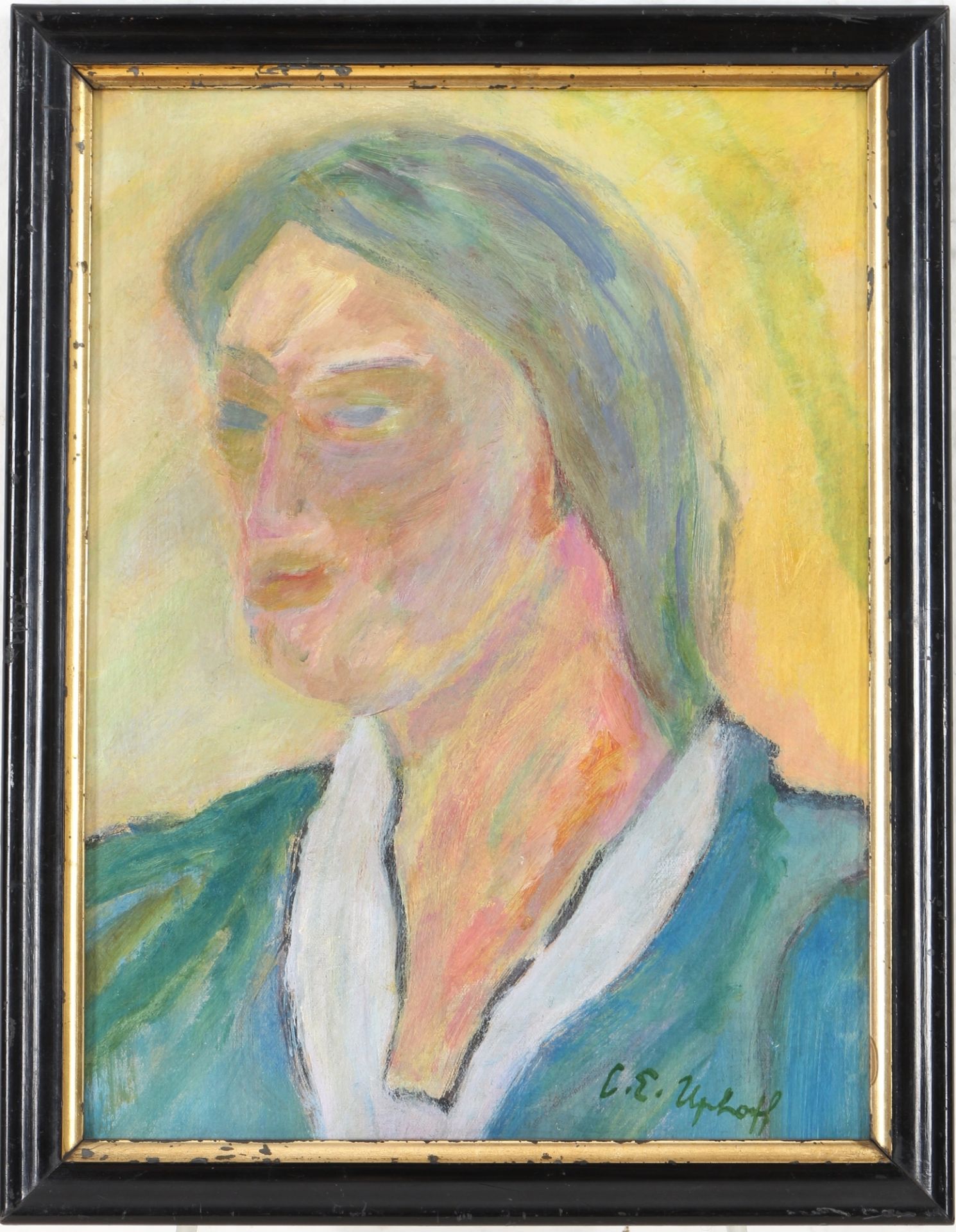 Carl Emil Uphoff (1885-1971) Frauenportrait, woman portrait, - Bild 2 aus 4