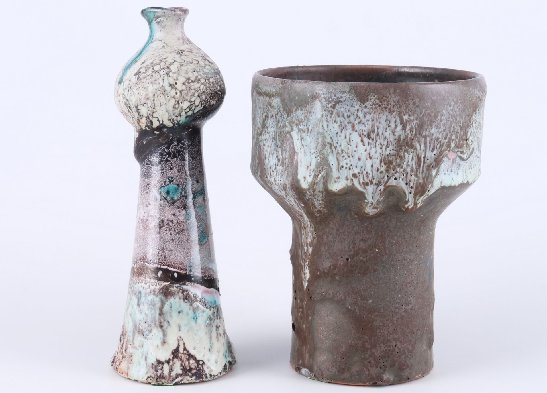 Ingeborg Langelot (*1924) Künstlerkeramiken - 2 Vasen, two vases pottery art,