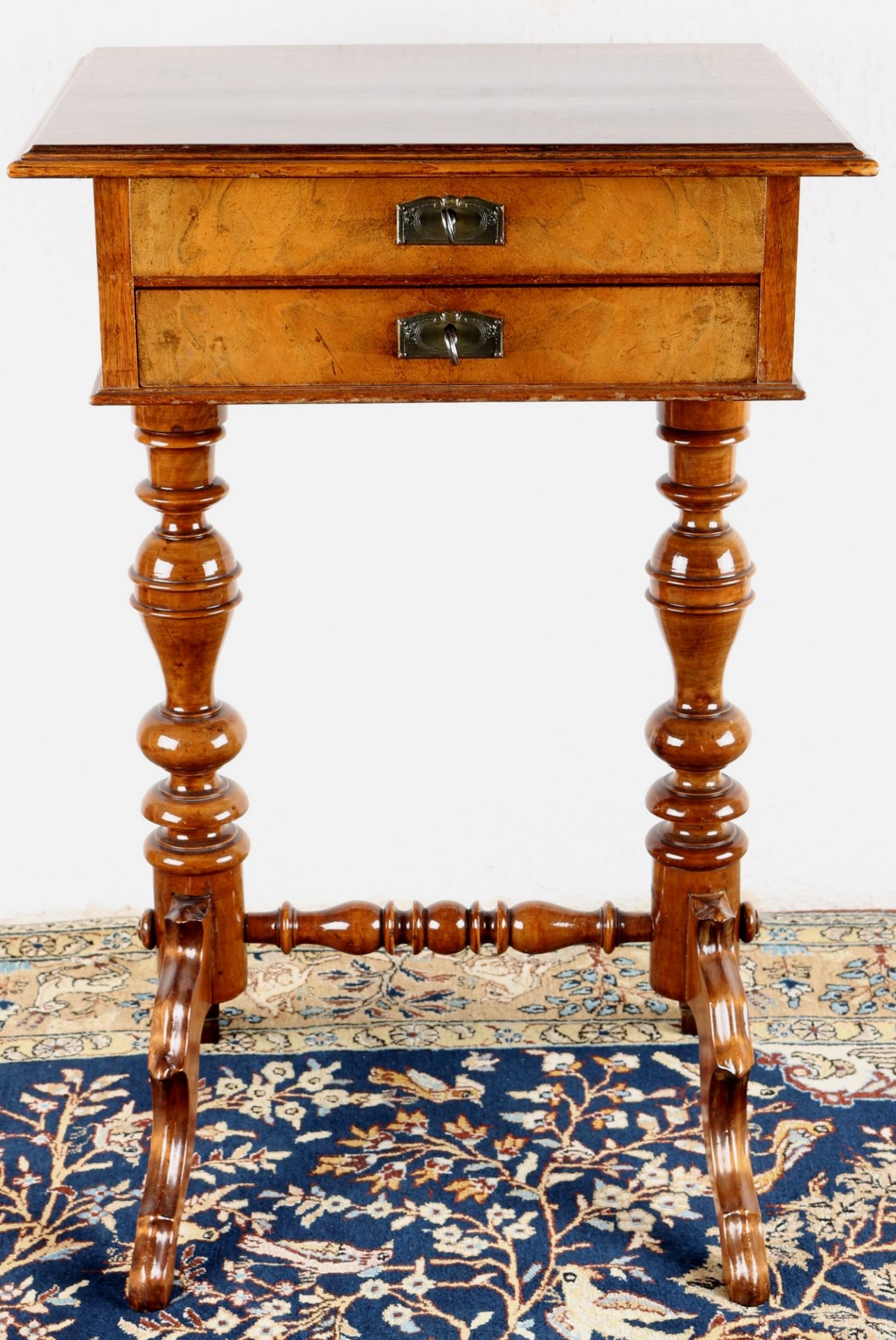 Nähtisch um 1900 Nussbaum, sewing table around 1900 walnut - Bild 3 aus 7