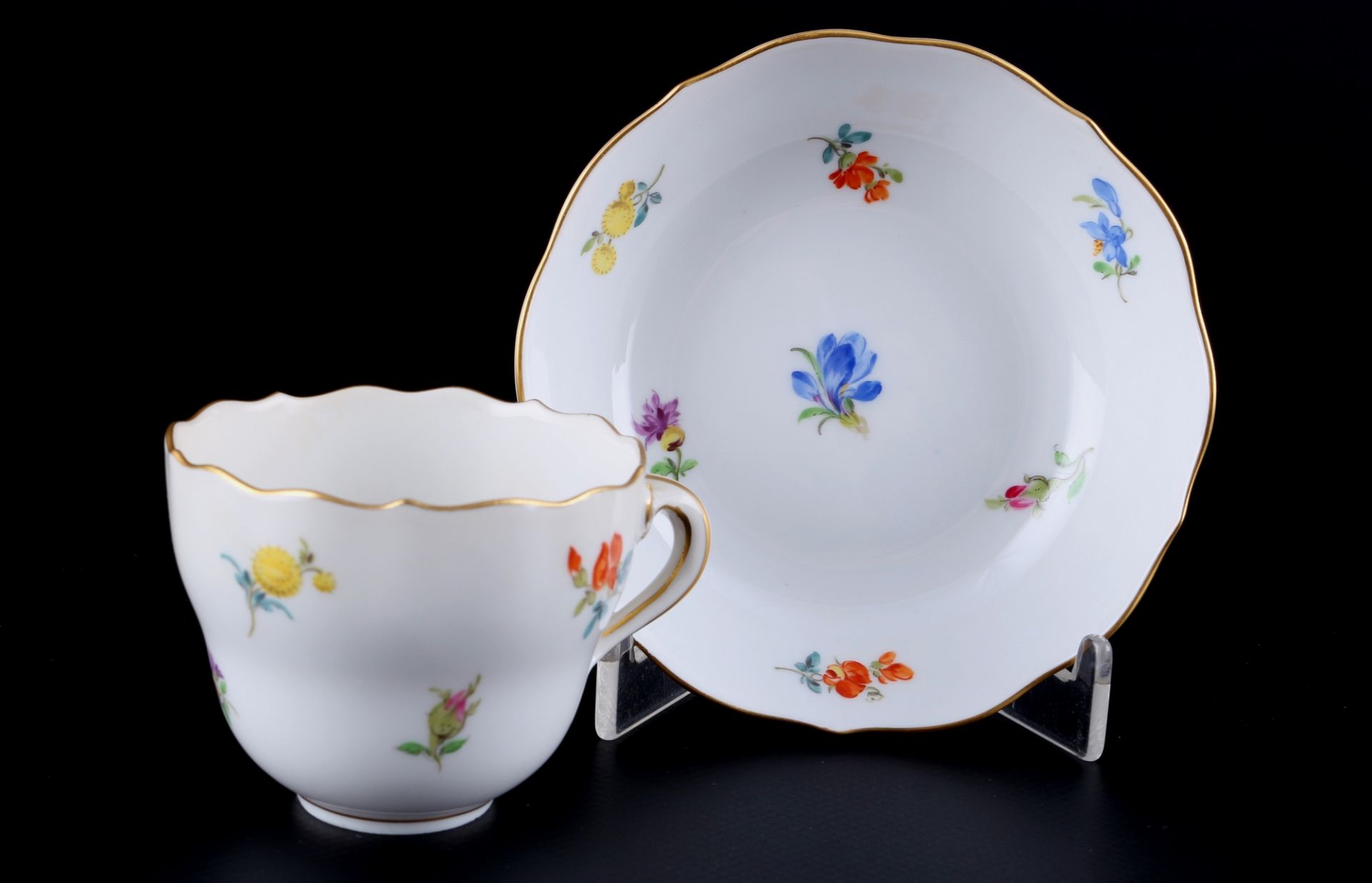 Meissen Streublümchen Mokkakanne mit 7 Mokkatassen, mocha coffee service for 7 pers., - Bild 2 aus 4