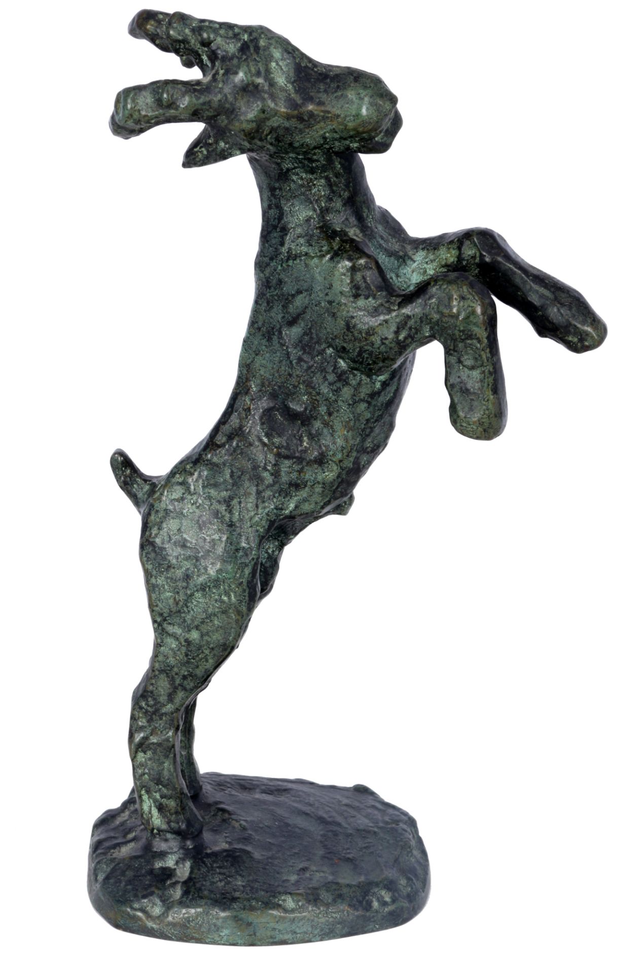 Rose Maria Stiller (1920 - 1993) Bronze aufsteigender Ziegenbock, bronze raising goat,