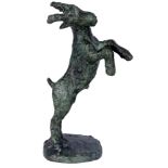 Rose Maria Stiller (1920 - 1993) Bronze aufsteigender Ziegenbock, bronze raising goat,