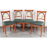 Biedermeier Satz von 4 Stühlen um 1820/1840, Biedermeier set of 4 chairs around 1820/1840,