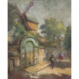 Unbekannter Maler 19. Jahrhundert, Stadtansicht mit Mühle 1895, City view with mill,