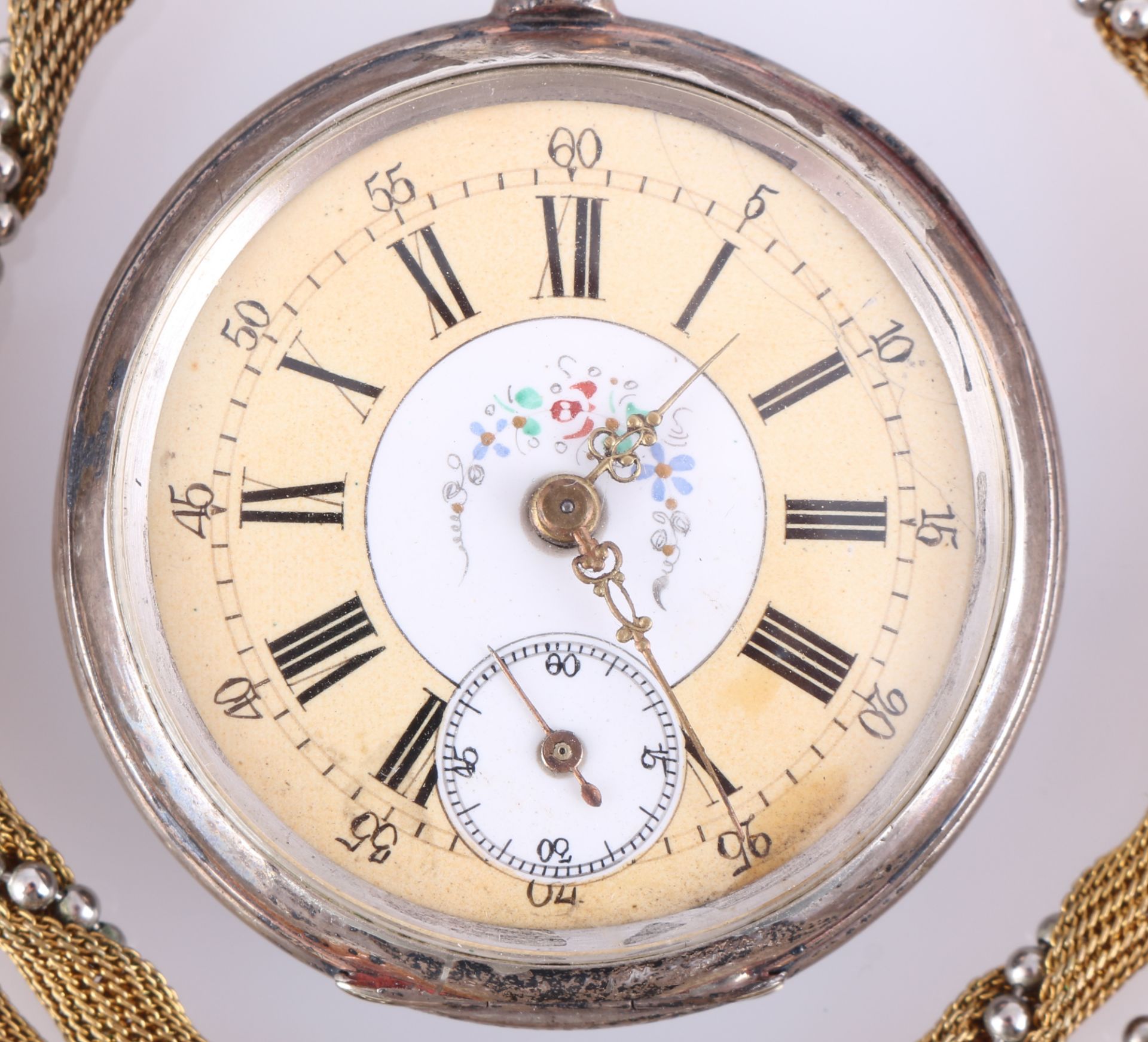 800 Silber 2 Jugendstil Herren Taschenuhr, silver pocket watches art nouveau, - Image 3 of 4