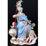 Meissen Pallas Athena mit drei Amoretten 1.Wahl, 1860 - 1924, Athena with three cupids 1st choice,