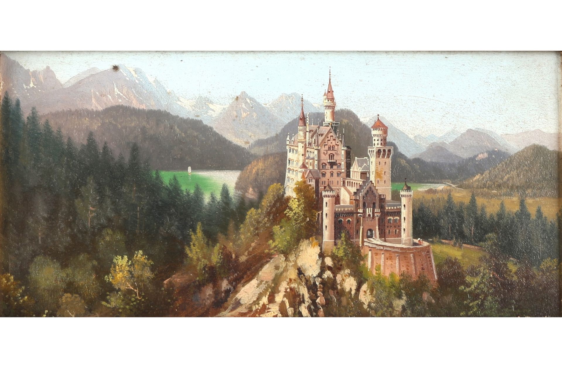 Hubert Sattler (1817-1904) Schloss Neuschwanstein, Neuschwanstein castle,
