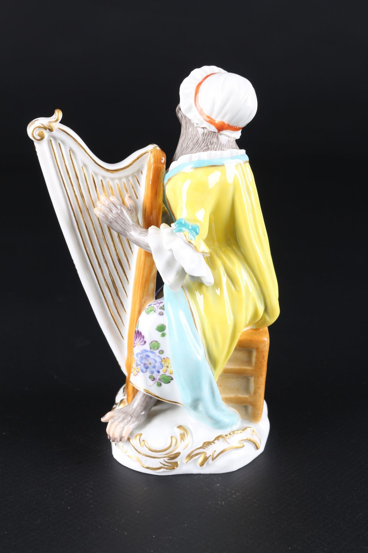 Meissen Affenkapelle Harfenistin, harpist monkey chapel, - Image 3 of 5