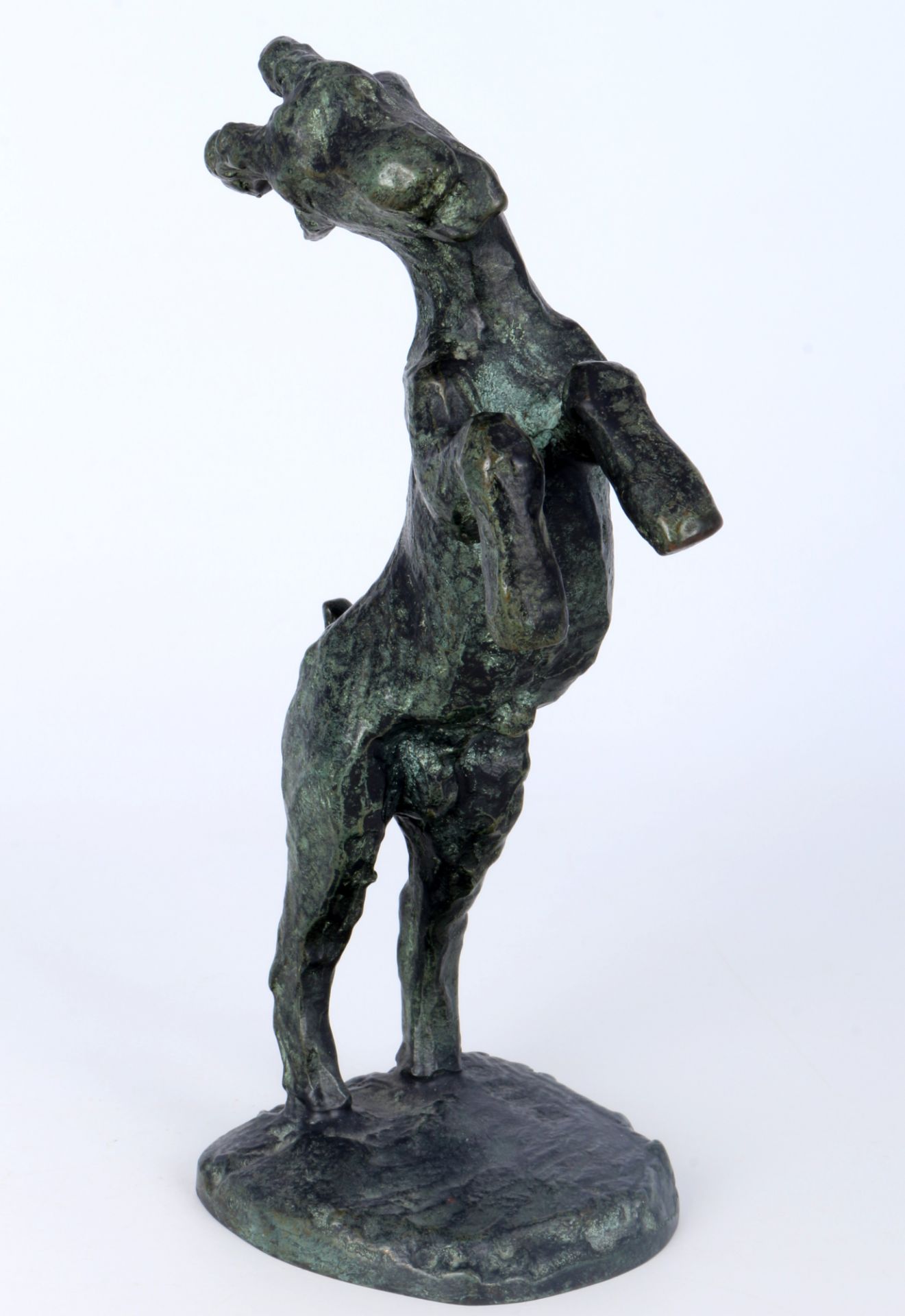 Rose Maria Stiller (1920 - 1993) Bronze aufsteigender Ziegenbock, bronze raising goat, - Image 2 of 6