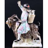 Meissen Schneider auf Ziegenbock 1.Wahl, 1860 - 1924, tailor on goat 1st choice,