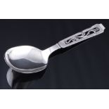 Dänemark 830 Silber Vorlegelöffel von 1939, Johannes Siggaard, art deco danish silver serving spoon,