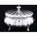 Italien Padova 800 Silber Hammerschlag Deckeldose, silver hammered lidded box,