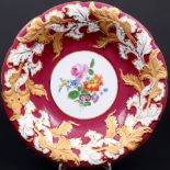 Meissen purpur große Prunkschale mit Akanthus-Reliefdekor 1.Wahl, large splendor bowl 1st choice,