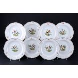 Meissen Vogelmalerei 8 Kuchenteller 1.Wahl, dessert plates 1st choice,