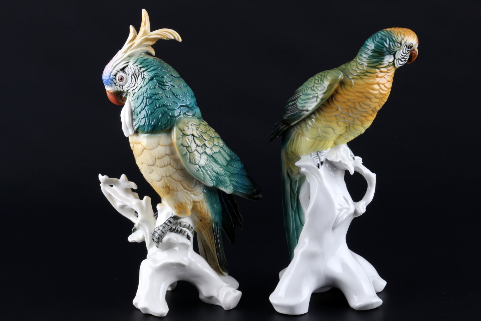 Karl Ens großer Kakadu und Ara Papagei, Volkstedt, porcelain cockatoo and parrot, - Image 2 of 3