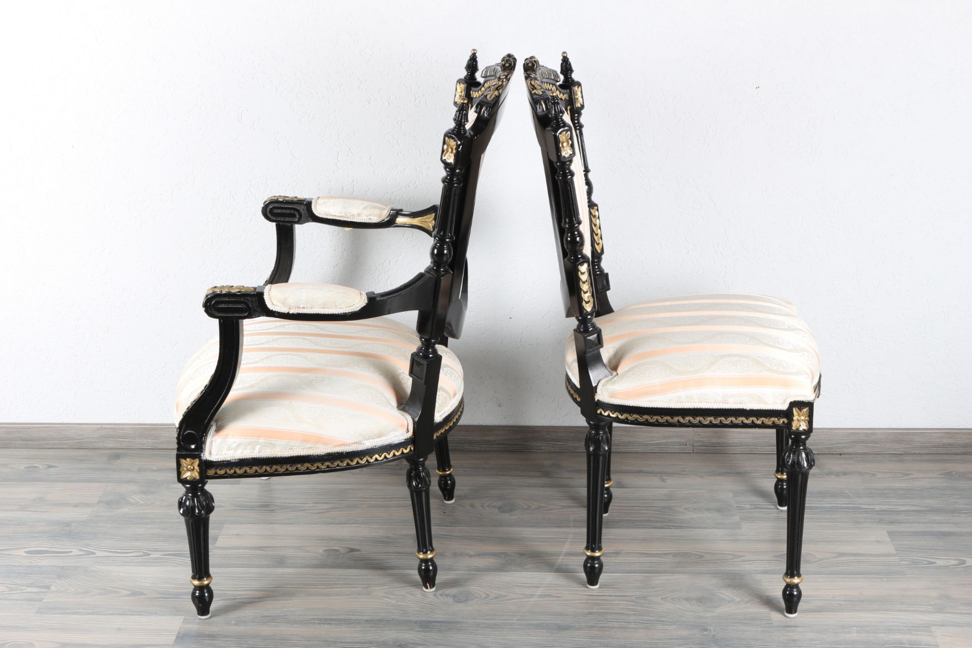 2 Sessel und 2 Stühle im Napoleon III - Stil, 2 armchairs and 2 chairs in Napoleon III style, - Image 4 of 5