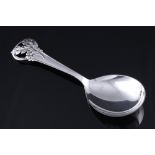 Dänemark 830 Silber Vorlegelöffel mit Eicheldekor, Carl M. Cohr, danish silver serving spoon,