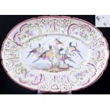 Niederlande 18. / 19. Jahrhundert Wandplatte mit Vogelmalerei, dutch ceramic platter,