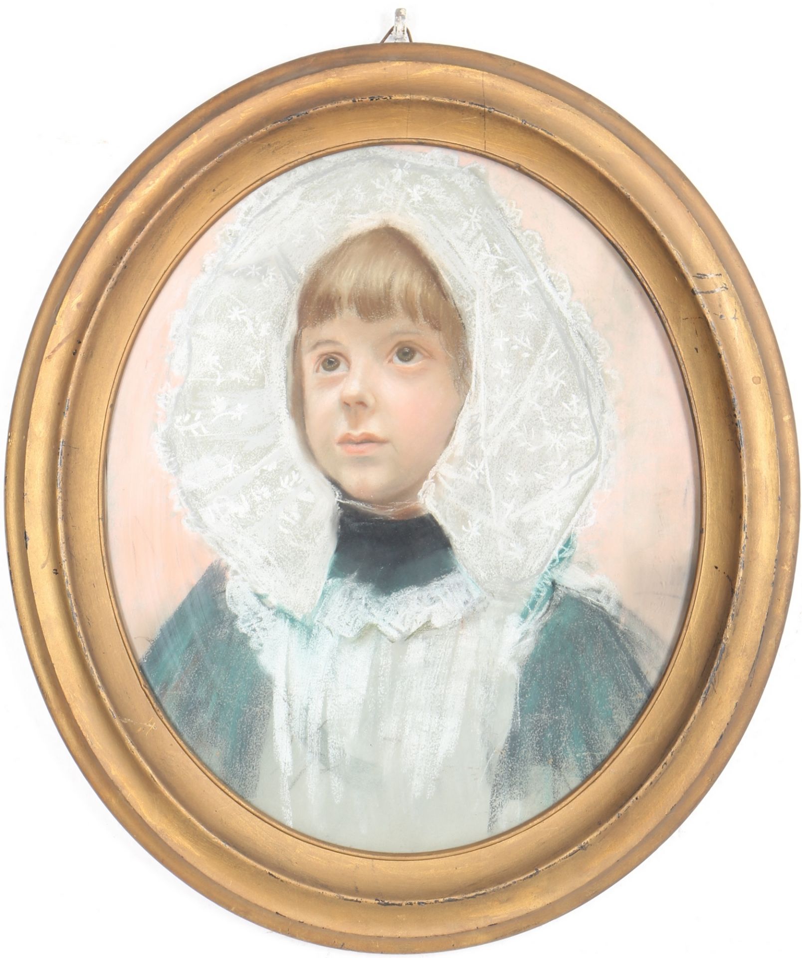 Biedermeier Maler 19. Jahrhundert ovales Portrait eines Mädchens, portraiture of a young girl,