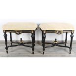 2 Beistelltische im Napoleon III - Stil, 2 side tables in the Napoleon III style,